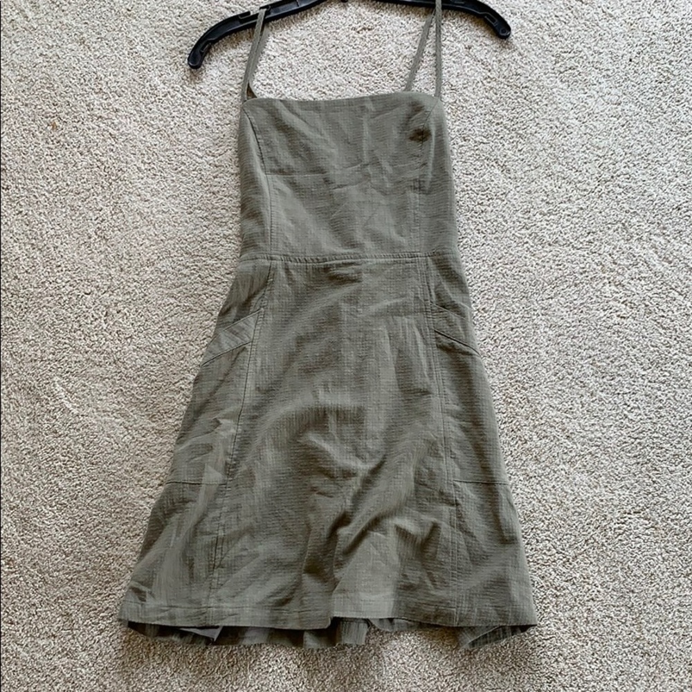 Olive Green Crossback Mini Dress